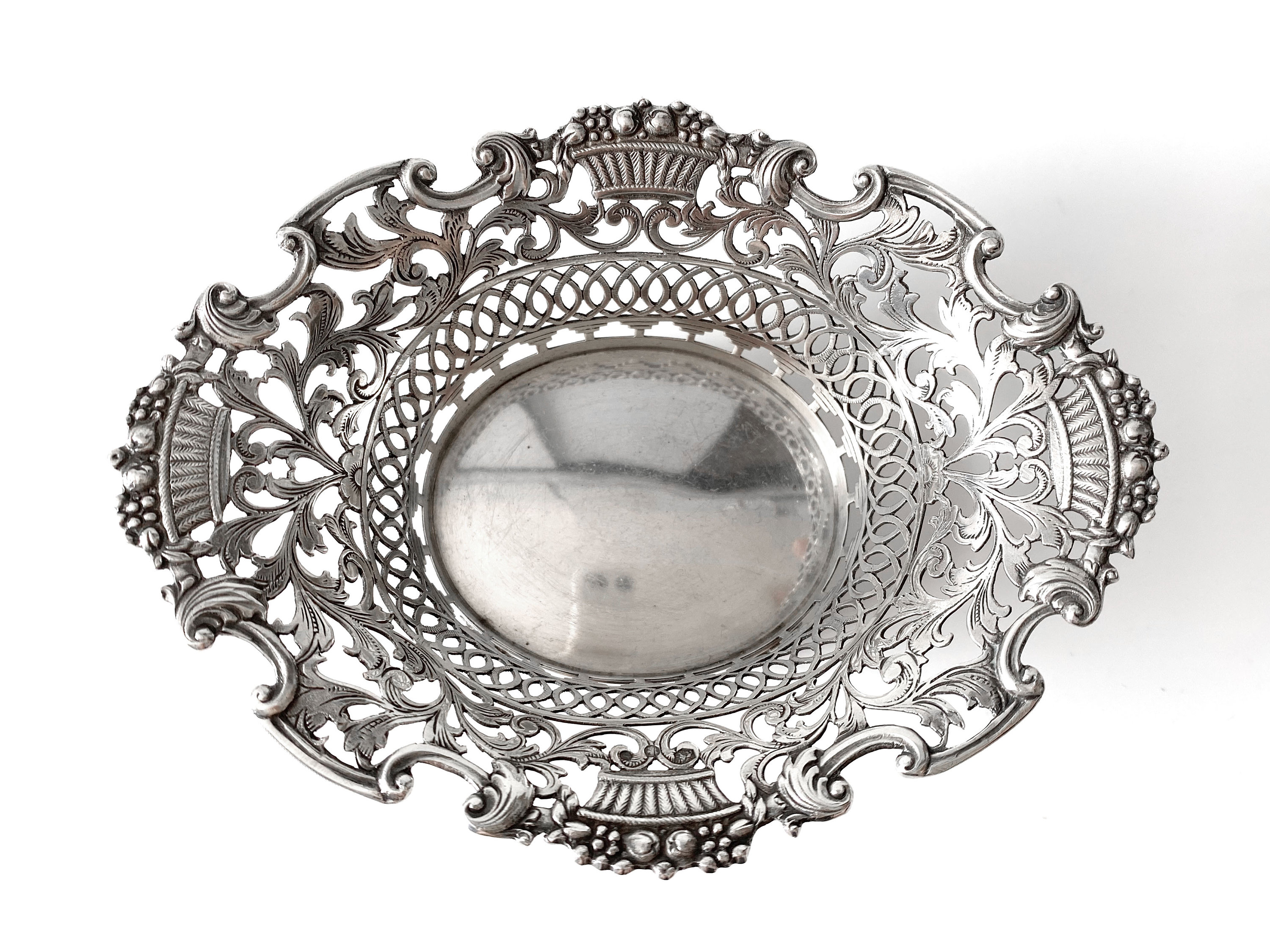 Antique Dutch 833 Silver Pierced Sweetmeat Basket Dish - Etsy