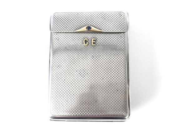 Antique German 800 Silver Folding Cigarette by Theodor Muller Weimar With  Initials in Gold