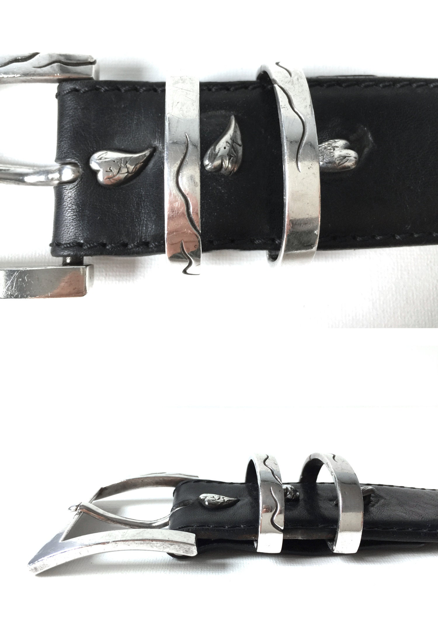 Mens Claudio Calestani Sterling Silver Buckle Set on 1.5 Inch