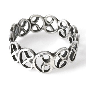 Sterling Silver Open Heart Ring In Size 7 3/4