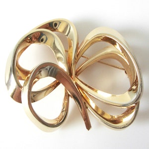 Modern Gold Tone Bow Brooch Made In Germany