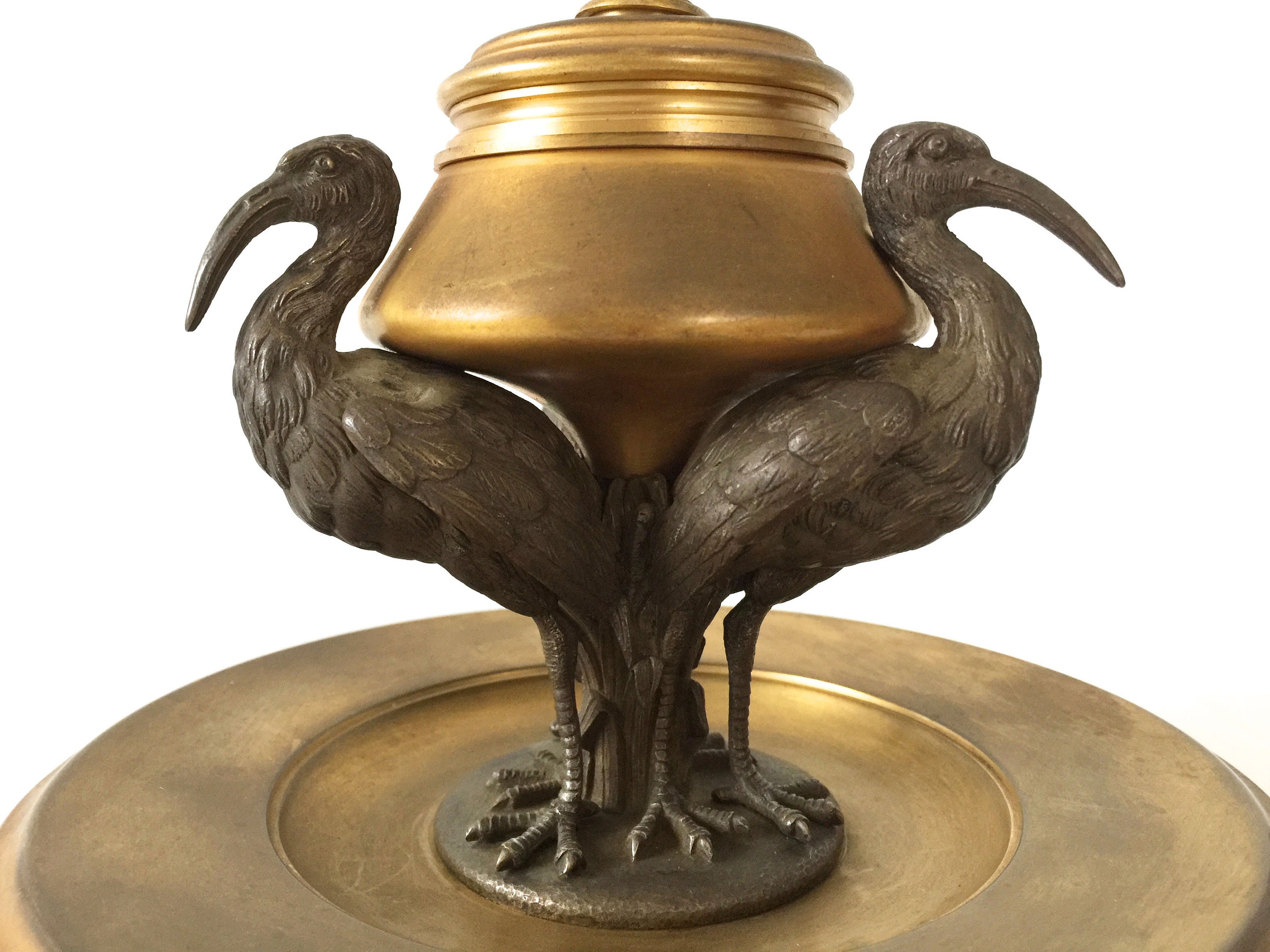 Antique Gilt Bronze Inkwell With Cranes / Herons - Etsy