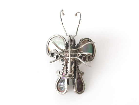 Abalone Sterling Silver Butterfly Brooch - image 5