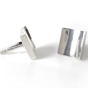 Gemelos rectangulares cóncavos de plata esterlina Taxco de Balderas