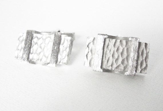 Elegant Sterling Silver Rectangle Cuff Links In T… - image 2