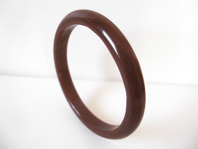 Vintage Caramel Brown Bakelite Bangle Bracelet image 3