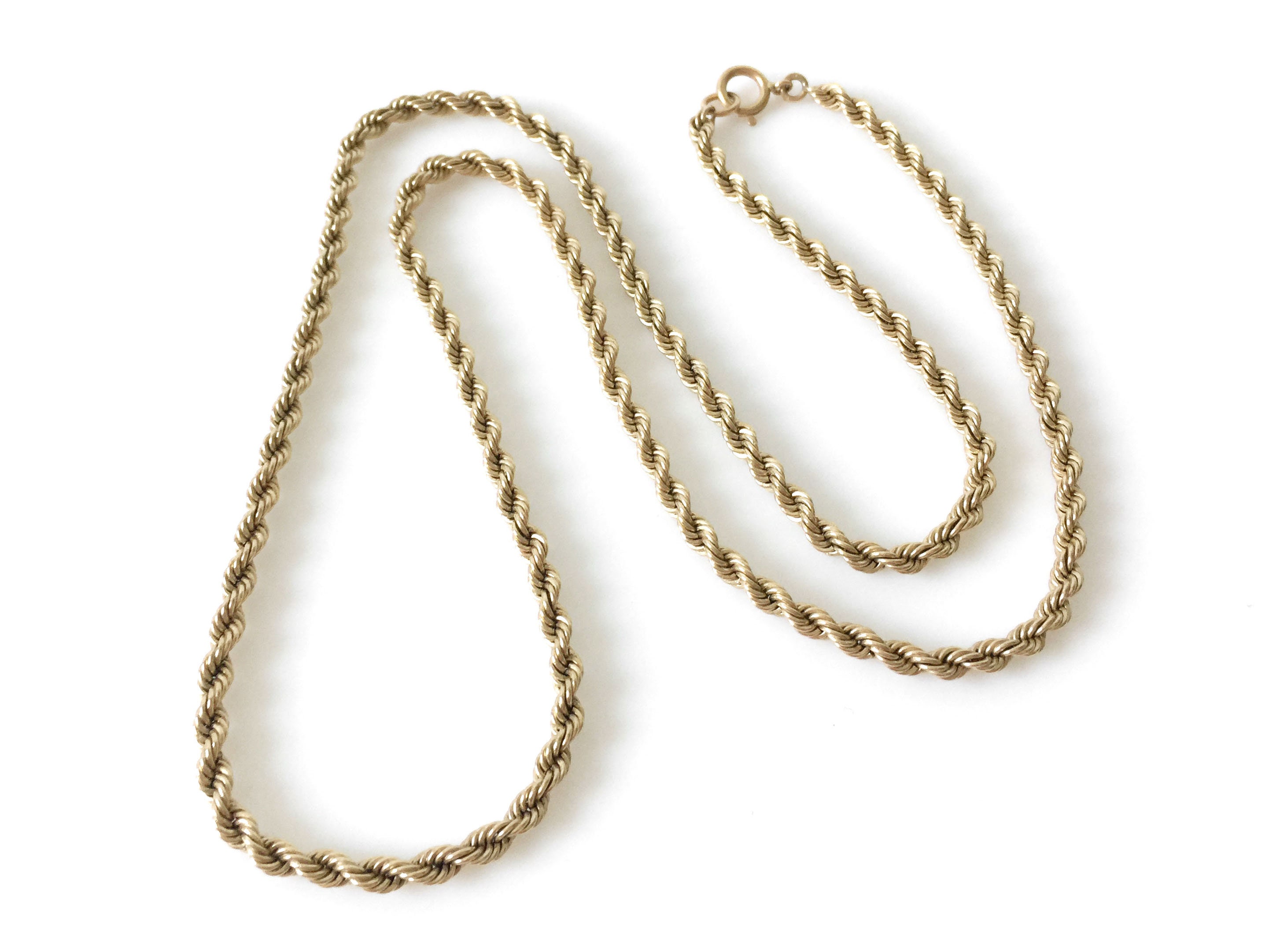 Vintage Heavy 14K Gold Rope Chain Necklace 21 3/16” Long - Etsy