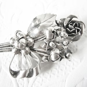 Hobe Sterling Silver Floral Bouquet Brooch