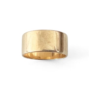 Mens Wide 14K Gold Wedding Band Size 10 1/4