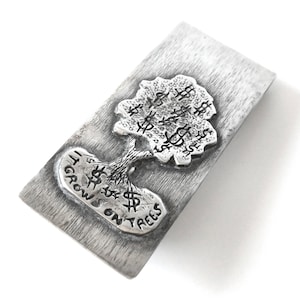 Sterling Silver Money Clip With Money Tree