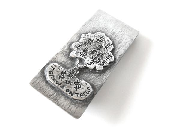 Sterling Silver Money Clip With Money Tree