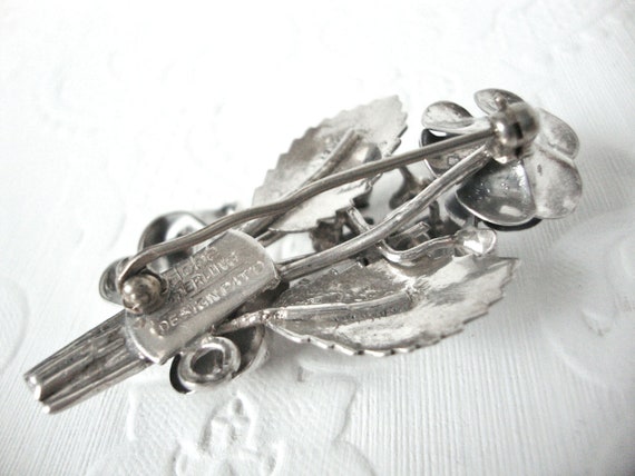 Hobe Sterling Silver Floral Bouquet Brooch - image 4