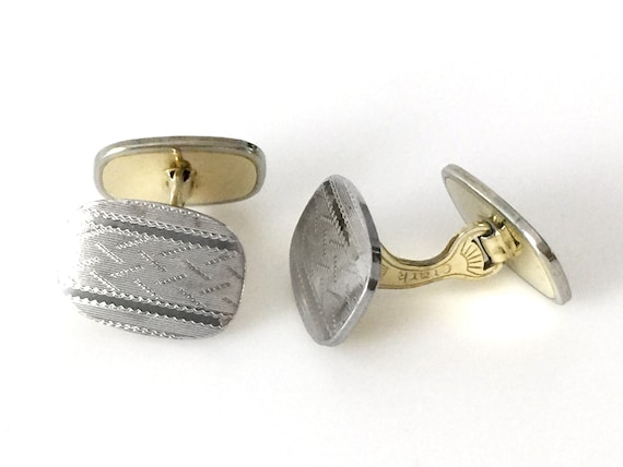 Clark Silver Patterned Double Faced Cufflinks - image 3