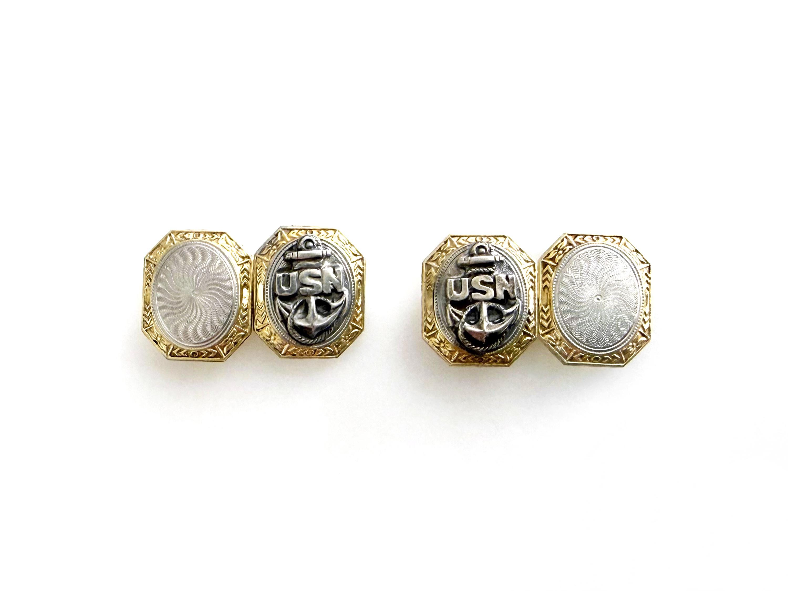 Usn Navy Cufflinks - Etsy