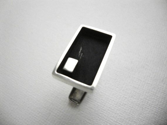 Allan Adler Modernist Rectangle Cufflinks Black O… - image 4