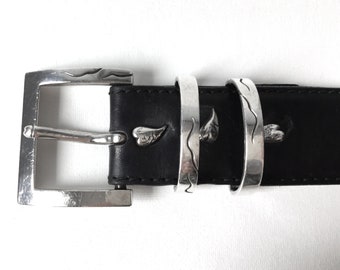 Mens Claudio Calestani Sterling Silver Buckle Set on 1.5 Inch