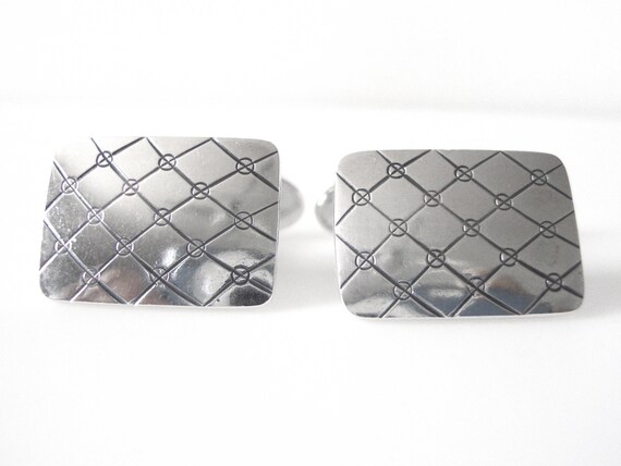 N.E. From Sterling Silver Rectangle Cufflinks Mad… - image 2
