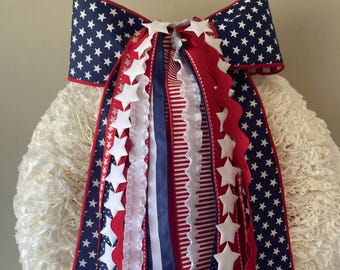 Stars and Stripes Patriotic Ribbon Set, Stars and Stripes, 4th of July Wreath Bow