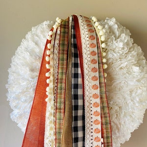 Pumpkin Spice Ribbon Set, ribbon set for fall decor and wreaths, ribbon bundle, fall wreath ribbon, ribbon set, coffee filter wreath ribbon