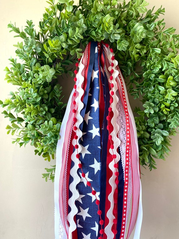 All American 4th of July ribbon set, ribbon bundle, ribbons for wreath, clip on ribbon, red white and blue, summer ribbon sets