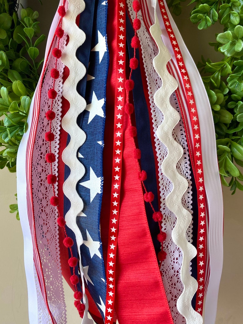All American 4th of July ribbon set, ribbon bundle, ribbons for wreath, clip on ribbon, red white and blue, summer ribbon sets image 3