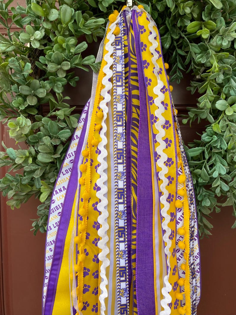 Lsu Boot Ribbons LSU Ribbon Set, LSU Tigers Ribbon, LSU Wreath, Ribbon Bundle, Ribbon ...