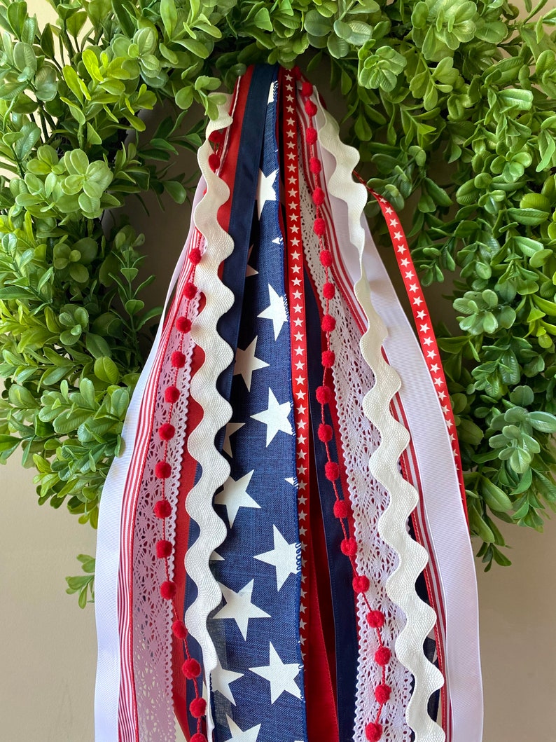All American 4th of July ribbon set, ribbon bundle, ribbons for wreath, clip on ribbon, red white and blue, summer ribbon sets image 5