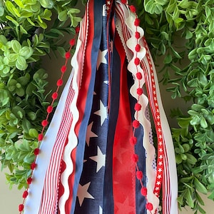 All American 4th of July ribbon set, ribbon bundle, ribbons for wreath, clip on ribbon, red white and blue, summer ribbon sets image 4