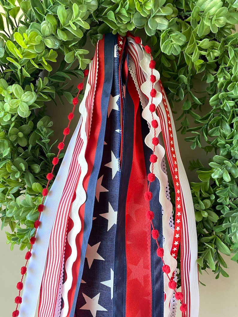 All American 4th of July ribbon set, ribbon bundle, ribbons for wreath, clip on ribbon, red white and blue, summer ribbon sets image 4