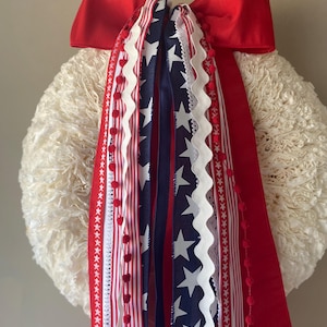 All American 4th of July ribbon set, ribbon bundle, ribbons for wreath, clip on ribbon, red white and blue, summer ribbon sets image 6