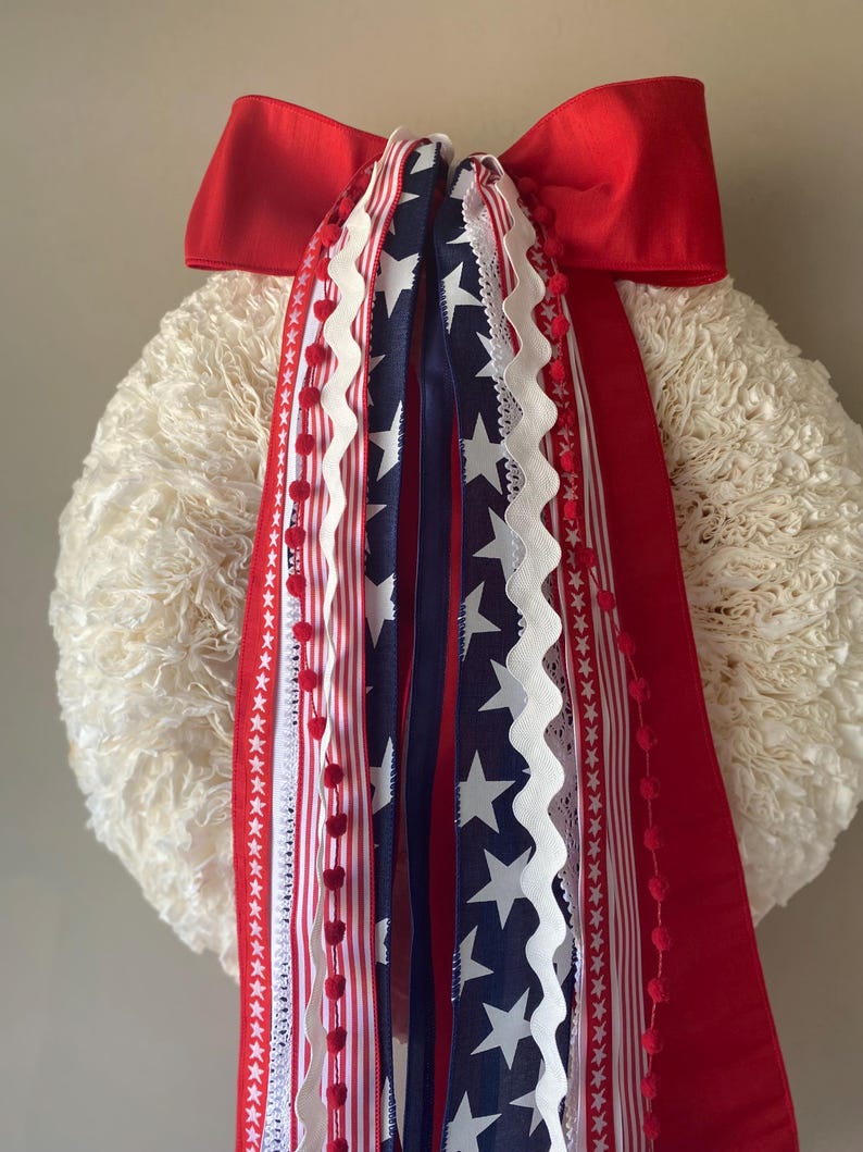 All American 4th of July ribbon set, ribbon bundle, ribbons for wreath, clip on ribbon, red white and blue, summer ribbon sets image 6