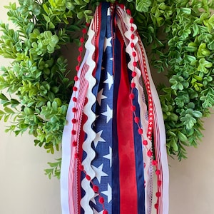All American 4th of July ribbon set, ribbon bundle, ribbons for wreath, clip on ribbon, red white and blue, summer ribbon sets image 2