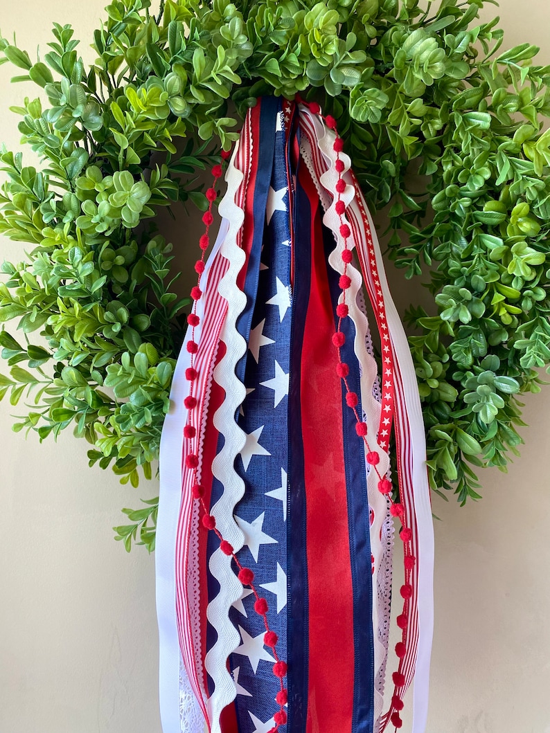All American 4th of July ribbon set, ribbon bundle, ribbons for wreath, clip on ribbon, red white and blue, summer ribbon sets image 2
