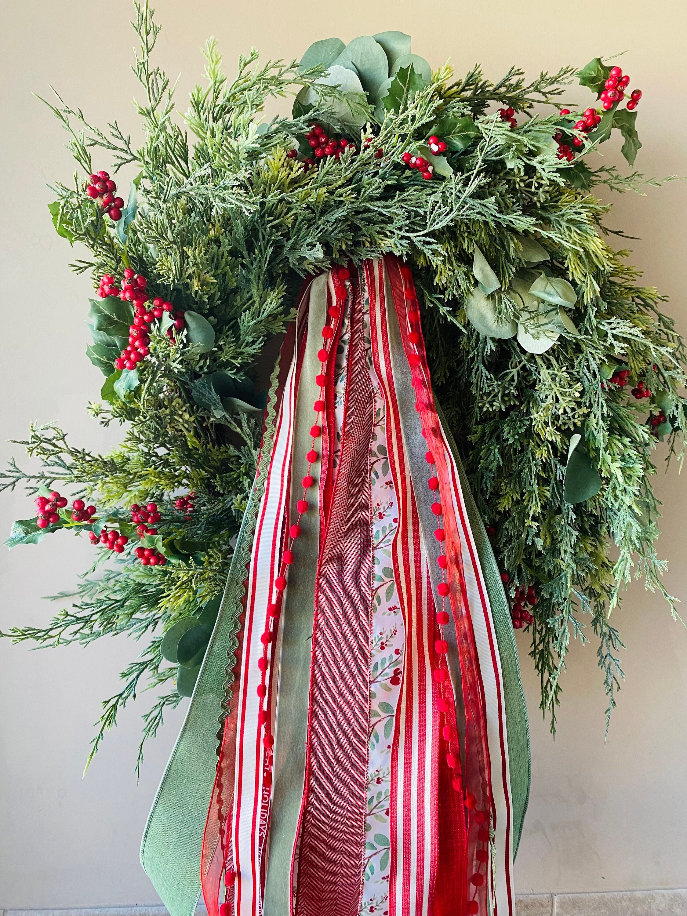 Holly Berry Ribbon Set, Christmas Ribbon Set, Ribbon Bundle, Christmas ...