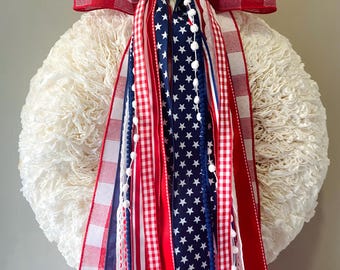4th of July Ribbon Set, ribbon bundle, ribbons for wreath, summer ribbon set, coffee filter wreath ribbons, 4th of July wreath