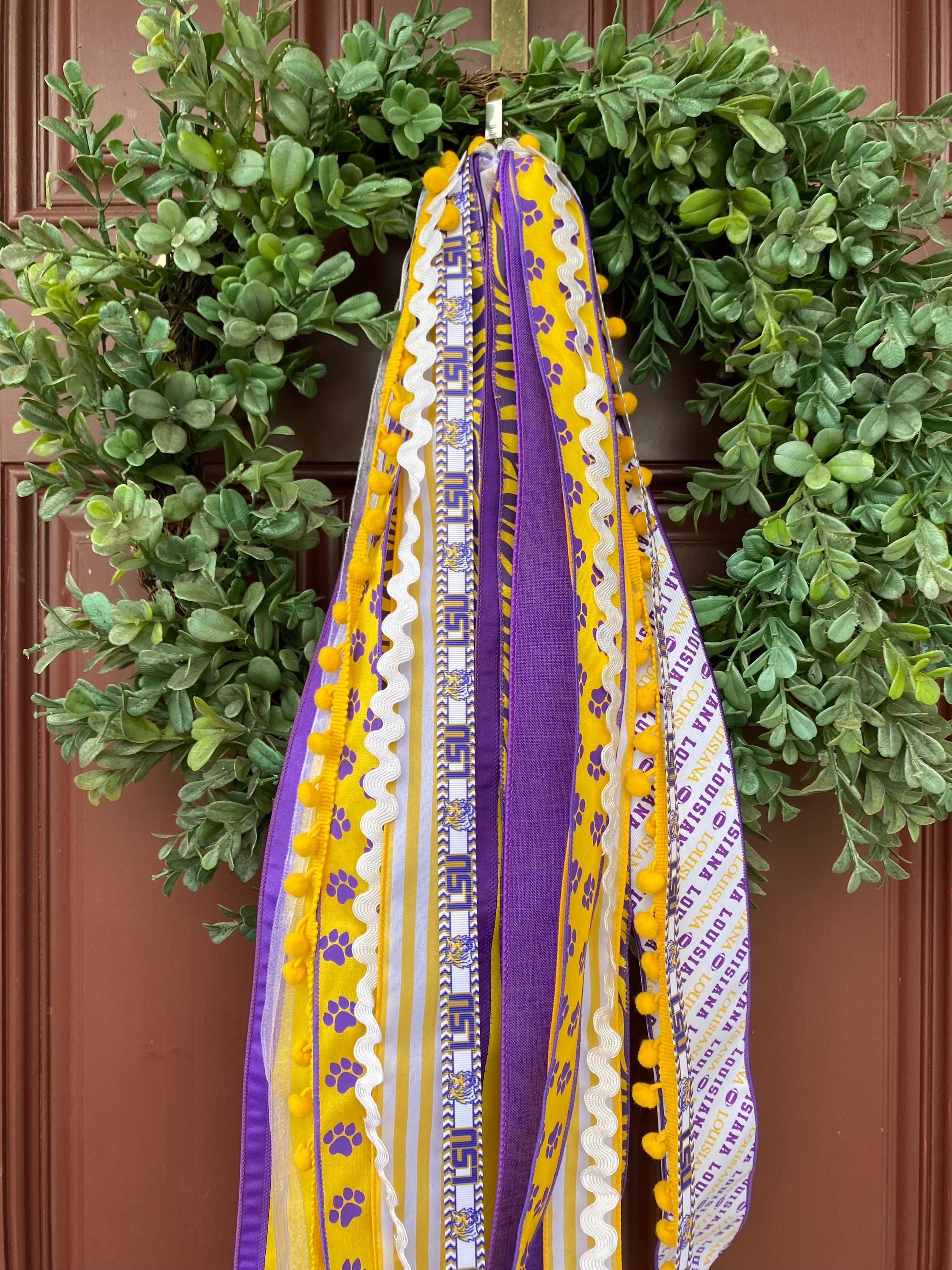 Lsu Boot Ribbons LSU Ribbon Set, LSU Tigers Ribbon, LSU Wreath, Ribbon Bundle, Ribbon ...