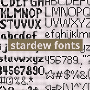 Stardew Valley Fonts Cross Stitch Pattern Pack