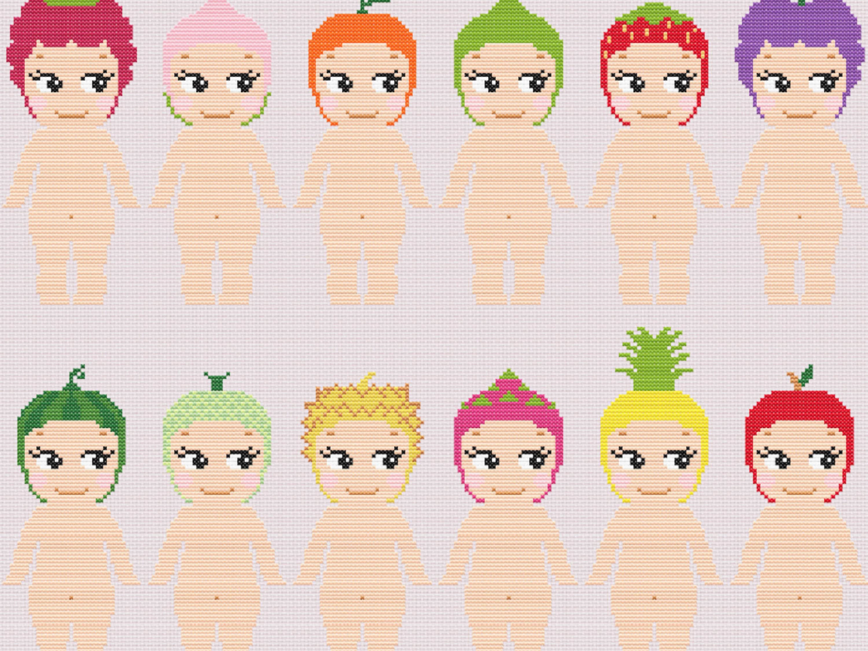 Sonny Angel Fruit Series Cross Stitch Pattern - Etsy