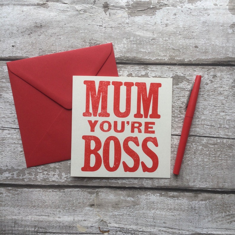 Mum You're Boss Liverpool Card Scouse Card Birthday Card Letterpress card Card for Scouser Card for Mum Mothers Day card image 5