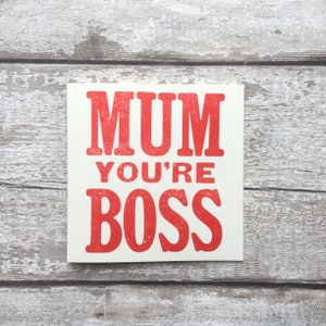 Mum You're Boss Liverpool Card Scouse Card Birthday Card Letterpress card Card for Scouser Card for Mum Mothers Day card image 1