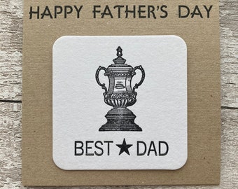 Happy Father’s Day / Father’s Day card / Father’s Day gift / beer mat / gift for dad /Letterpress / card for dad