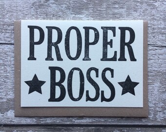 Proper Boss Scouse Greetings Card - Liverpool Letterpress Card