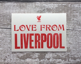 Love from Liverpool Card - Scouse Greetings Card - Letterpress
