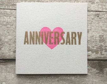 Anniversary Card / Card for wife / card for husband / letterpress /greetings card