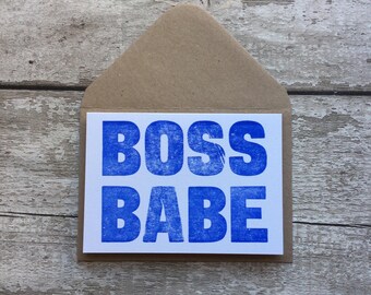Boss Babe Card, Letterpress Greetings Card, Scouse Gift