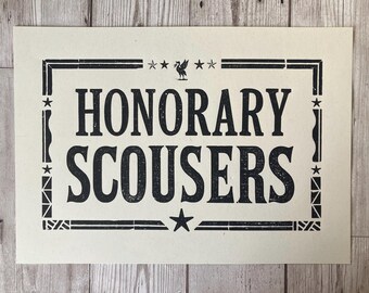 Grabado tipográfico de los Scousers honorarios – Arte de Liverpool, regalo para Scousers adoptivos