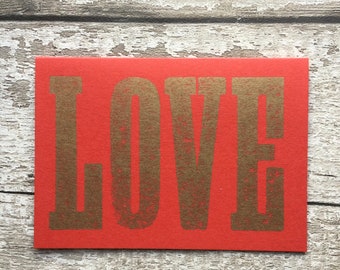 LOVE // Valentine’s Day // love greetings card / wedding card// anniversary card // letterpress / card for wife / card for husband