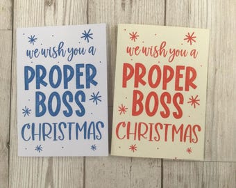 Tarjeta de Navidad de Scouse - Tarjeta de felicitación de Liverpool "Proper Boss"