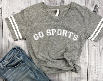 Sports Ladies Jersey Tee - Football Shirt - Womens Football Shirt - Football Jersey - Gift for Her - Game Day Shirt - Team Shirt - Go Sports