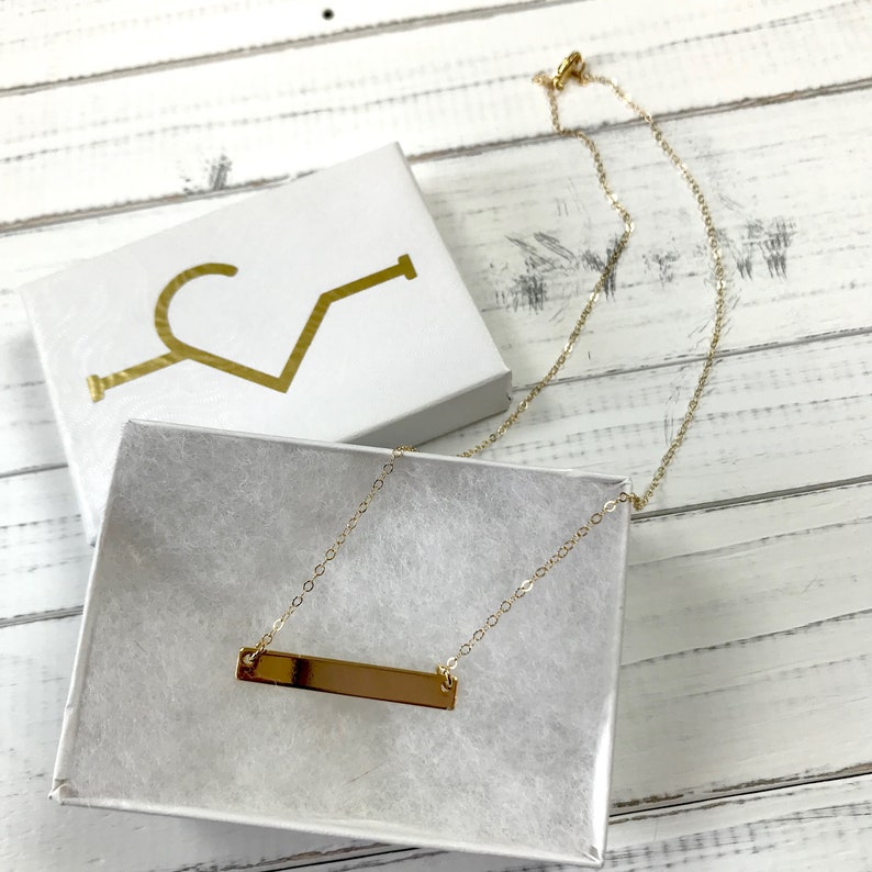 Bar Necklace Silver Bar Necklace Gold Bar Necklace Gift for Her Jewelry image 3